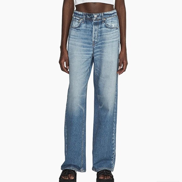 Rag & Bone Miramar Wide Leg Cotton Terry Sweatpant Jeans - Picture 1 of 4